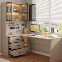 Bureau d'angle en forme de L portable avec étagère, bureau d'ordinateur, bureau d'écriture, table de maquillage pour la chambre à coucher