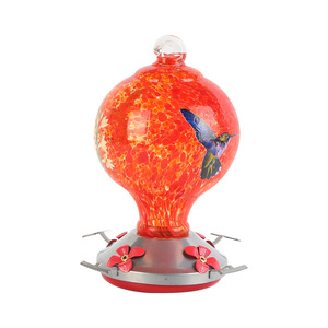 ZY168 mangeoire à eau pour colibris à motif <span class=keywords><strong>de</strong></span> <span class=keywords><strong>fleurs</strong></span>, <span class=keywords><strong>dessin</strong></span> coloré, jardin, balcon, verre, mangeoire à oiseaux - Product Image 1