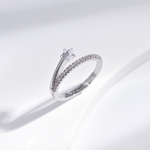 Anillo de plata 925 con piedras de colores para niñas, chapado en oro de 18k, estilo minimalista, color rosa, para verano, con circonita y aguamarina, precio de fábrica. - Product Image 3