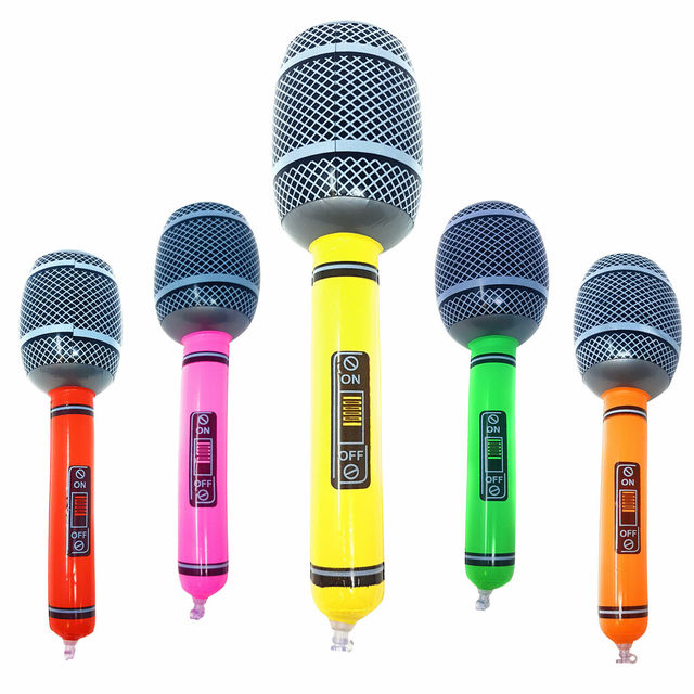 Hot Selling Full Size Designed Inflatable Microphones Toys for Party Music Instruments Kids Toy Party Decoration
