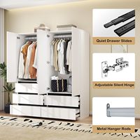 Armoire moderne à 4 portes et 5 tiroirs avec 45 °   Poignée