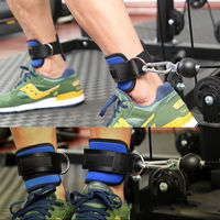 Sangle de cheville rembourrée imperméable et respirante avec anneaux en D en acier pour entraînement des fessiers, fitness, exercice, musculation et utilisation sur machine à câble de gym
