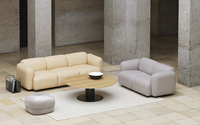 Ensemble de canapés modernes de luxe de style européen en mousse avec fonction rafraîchissante, en forme de L, avec revêtement en tissu, pour la maison et l'école (vente en gros)