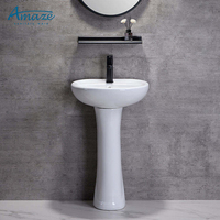 En Gros Suite Sanitaire Céramique Économique WC Lave-Mains Lavabo Sur Colonne Siphon P Pour Salle de Bain