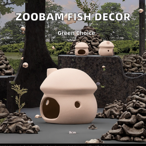 Yun Décorations d'aquarium en plastique carrées modernes écologiques Accessoires de réservoir de poissons Cachette d'ornement pour salon et bureau - Product Image 2