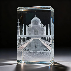 Hbl pha lê xây dựng trong suốt rõ ràng chặn giấy K9 pha lê Cube trống pha lê món quà lưu niệm cho Taj Mahal khắc - Product Image 6
