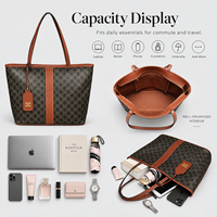 Sac fourre-tout grande capacité pour femme, sac à bandoulière en cuir PU, sacoche de travail pour ordinateur portable 14 pouces, personnalisable avec logo, vente en gros