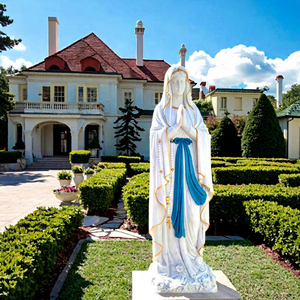 Sculptures de Jardin en Pierre Taille Réelle de la Sainte Vierge Marie, Sculptures Religieuses Catholiques Personnalisées en Marbre pour Église - Product Image 6