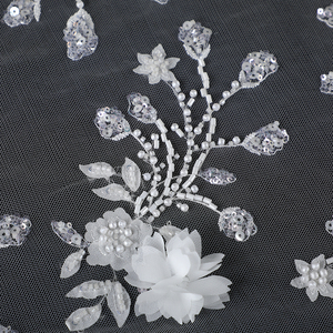 Mới Đến Bán Buôn Giá Rẻ Ren Lưới Sequins Lưới Vải Với Thêu Hạt Cho Đám Cưới Sử Dụng - Product Image 2