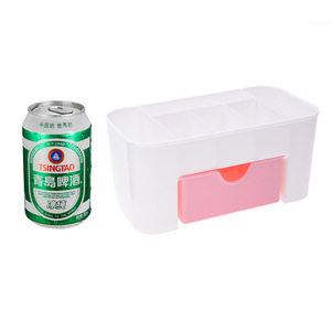 Boîte de rangement pour bijoux et cosmétiques, style tiroir, en plastique, pour bureau ou coiffeuse, organiseur de brosses de soin de la peau et de rouges à lèvres. - Product Image 5