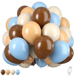 Globos de Oso Azul y Marrón de 12 Pulgadas, Globos de Látex en Azul Pastel, Beige y Marrón para Decoraciones de Cumpleaños de Ositos de Peluche y Baby Shower SP322 - Product Image 1