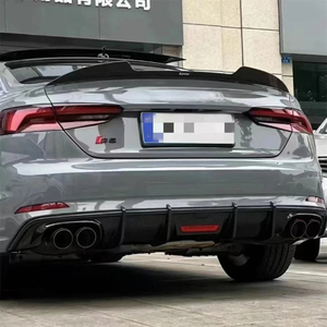 Difusor Trasero con Aspecto de Fibra de Carbono para Audi A5 S5 B9 Sline 2017 2018 2019, Color Negro Brillante, Alerón Trasero - Product Image 5