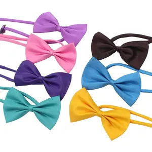 Adjustable Pet Dog Bows Tie Neck Accessory Necklace Collar Puppy Bright Color Pet Bows Dog Apparel Mix Color R1124