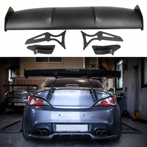 Araba Styling için boyasız siyah fiberglas malzeme arka çatı spoileri kuyruk bagaj kanat Boot dudak kalıplama Hyundai Genesis Coupe için