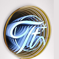 Panneau 3D circulaire personnalisé Miroir infini Signe infini 3D Logo d'entreprise Signe de forme ronde Boîte à lumière infini