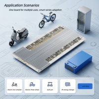 Packs de batteries lithium-ion FN 18650 4S 12V 200A LifePO4 avec système de gestion et protection contre les courts-circuits, type carte PCB