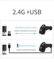 YK-W910 Scanner de codes-barres laser sans fil 2,4 GHz de haute qualité pour les points de vente et les supermarchés