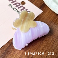 Pince à Cheveux Fleur en Acétate Luxe Léger pour l'Été, Exquise, Iridescente, Premium, Écologique, Petite, pour Demi-queue de Cheveux Femme