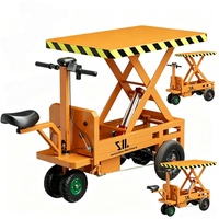 Chariot élévateur à ciseaux hydraulique mobile électrique pour la manutention des marchandises en atelier et le transport en entrepôt