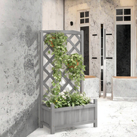 Panneau de clôture en bois pour balcon et jardin, style treillis, avec jardinière intégrée, pour usage extérieur - Vente en gros