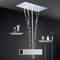 Ensemble de douche intelligent pour salle de bain avec effet pluie et cascade, robinets de douche LED au plafond, système de douche thermostatique 600*300 MM
