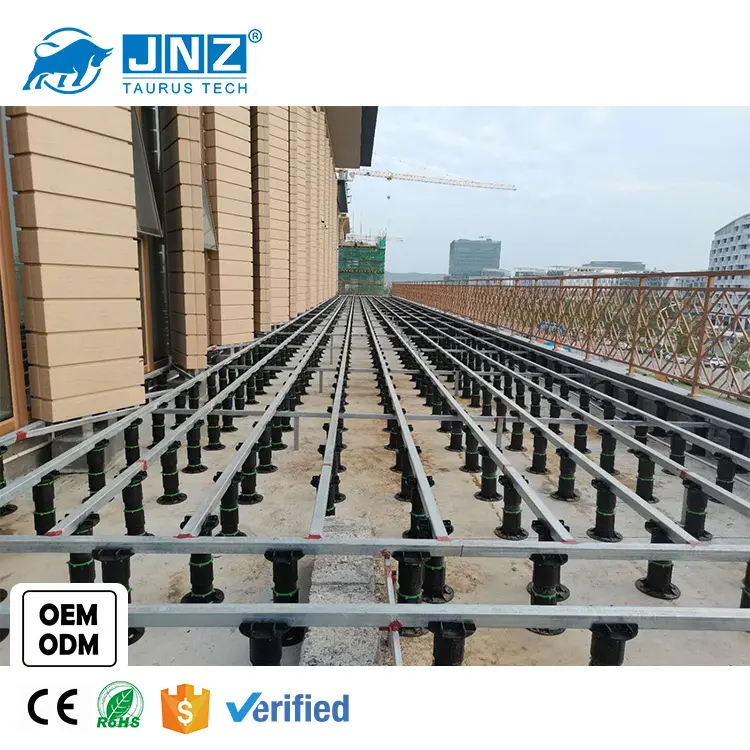 JNZ aluminum joist adjustable plastic pedestal floor joist support WPC decking pedestal
