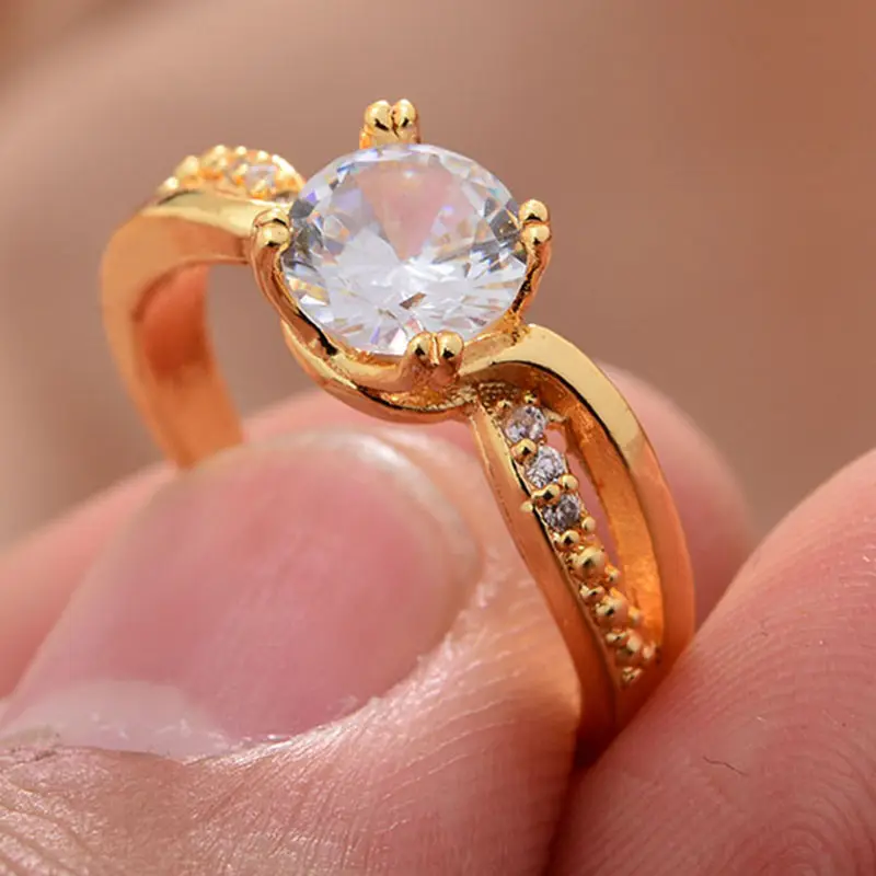 gold color copper rings for women men Dubai Gold Color Ring Arab Nigeria Rings Wedding Designer Flower Jewelry