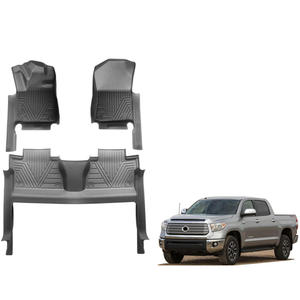 พรมปูพื้นรถยนต์ TPE แบบสั่งทำพิเศษสำหรับ Toyota Tundra พวงมาลัยซ้าย ปี 2014-2021 |   แผ่นรองพื้นกันน้ำทุกสภาพอากาศ ชุดเต็ม ของแท้จากโรงงาน - Product Image 1
