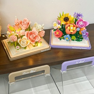 Présentoir de fleurs <span class=keywords><strong>en</strong></span> blocs de construction, boîte cadeau portable avec fleurs éternelles LED pour bureau, décoration intérieure, cadeau romantique, vente <span class=keywords><strong>en</strong></span> gros - Product Image 5