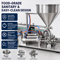 Machine de remplissage d'huile pneumatique de table avec trémie et convoyeur pour le remplissage de bouteilles d'huile alimentaire à petite échelle
