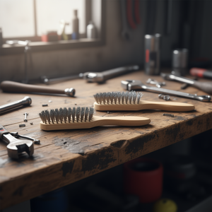 แปรงขัดมือด้ามไม้ ขนแปรงเหล็ก 5x15x25 มม. 24 เส้น - Product Image 3