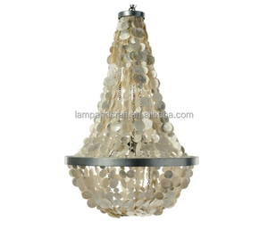 Lustre en coquille blanche naturelle pour salle à manger/salon, chambre à coucher, bureau, foyer - Product Image 2