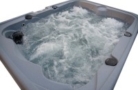 Bain à remous ROTO moderne de luxe avec éclairage LED, grande capacité pour 3 personnes, massage extérieur
