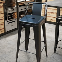 Chaises et tables en fer pour comptoir de club, cuisine industrielle, salle à manger, chaises hautes avec repose-pieds, tabouret de bar haut en métal moderne pour salon