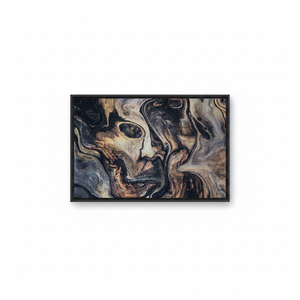Abstract Gold Alcohol Ink Wall Art: Printed Canvas Artwork,<b>BLACK</b> <b>FRAMED</b> CANVAS - Product Image 2
