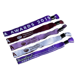 Polyester Adjustable Woven Wristband Custom Designs in Any Pantone Color for Music Parties Personalized Promotional Wristbands