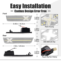 Lampu Penanda Samping Mobil LED Gaya X Lensa Bening untuk Dodge Challenger 2008-2014 Lampu Bumper LED Putih 68043394AA 4 Buah