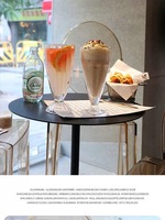Tasse à soleil en verre, 12oz, 350ml, 12oz, pour le Dessert, la crème glacée, processeur sur socle de grande taille, pour Latte à Cappuccino et à chocolat chauds