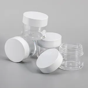 30g单层透明白盖面霜护肤品发蜡塑料包装容器空罐