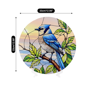 Atrapasueños de Pájaro de Vidrio Teñido Auténtico, Estilo Artístico Animal, 33cm, Decoración para Colgar en la Pared, Hogar, Jardín, Navidad, Fiesta, Boda - Product Image 2