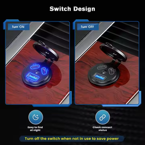 Chargeur de voiture USB type C à double port <span class=keywords><strong>Prise</strong></span> de courant rapide 12V étanche avec 3 ports de charge - Product Image 3