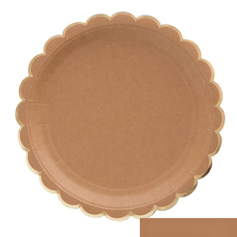 Customizable Disposable Kraft Paper Bowl Lace Paper Plate Roll Tea Party Paper Plates