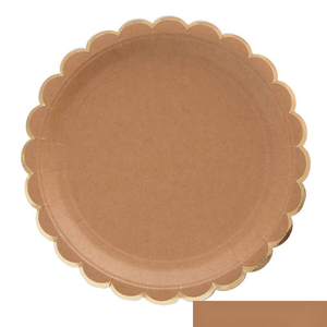 Customizable disposable kraft paper bowl lace paper plate roll tea party paper plates