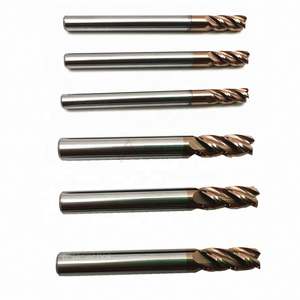 Fresa de carburo sólido imperial de 4 filos, tamaños estándar en pulgadas de 3/64", 3/8" y 1/4" para aplicaciones de fresado CNC - Product Image 1