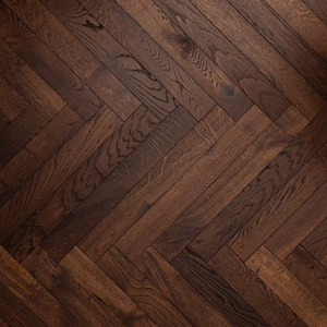 Parquet en bois d'ingénierie en chêne de style moderne, à chevrons, système de clic, carbonisé, fumé, salon, appartement, hôtel, villa, château - Product Image 1