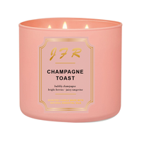 3-Wick-Champagner-Duftkerze Hoc hinten sives Kerzen-Gemüse wachs mit goldenem Deckel Solid Pink Glass Jar