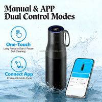 Bouteille d'eau intelligente autonettoyante avec fonction UV, double paroi en acier inoxydable isolée, avec rappel de consommation – Direct Usine
