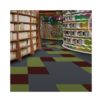 Dalles de moquette commerciales Kaili en nylon tufté, à boucles, fabriquées à la machine, teintes en masse, 440 g/m², résistantes aux taches, antidérapantes, personnalisables