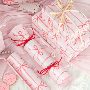 Pink Bow <b>Pattern</b> Gift Wrapping <b>Paper</b> Double-Sided Art <b>Paper</b> for Valentine's Day Packaging - Product Image 2