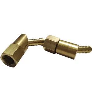 高品质黄铜连接器配件旋转接头45度弯头和水管接头